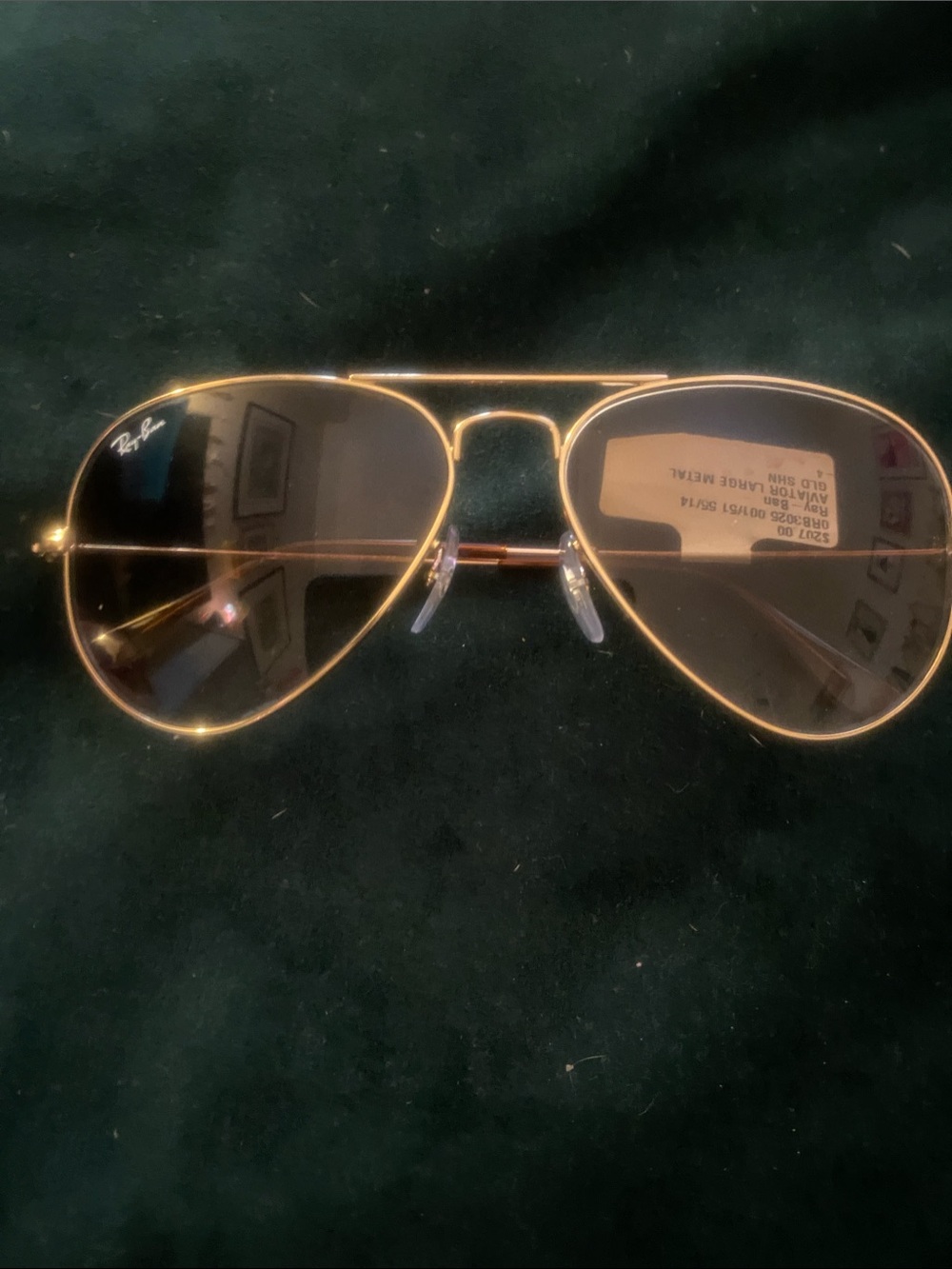 Ray-Ban Men’s Gold Frame Sunglasses with Brown Lenses